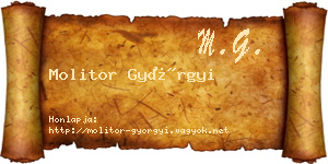 Molitor Györgyi névjegykártya